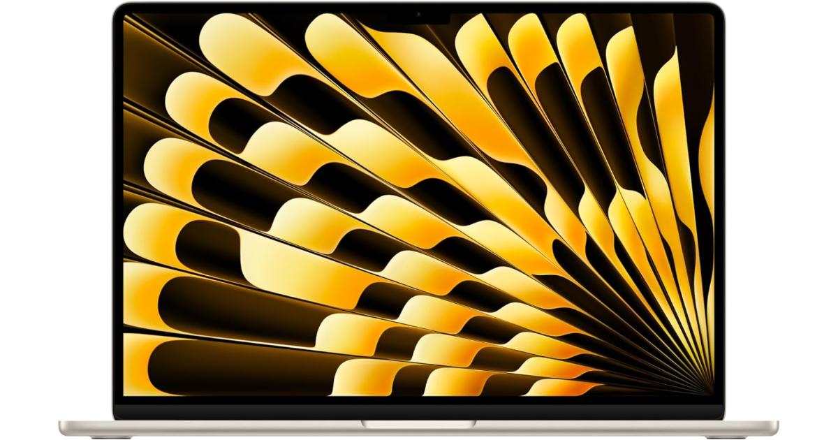 لابتوب آبل MacBook Air Apple 15 (2024) NEW Apple M3 (512GB/16GB) 8‑Core CPU & 10‑Core GPU Retina True Tone - Starlight