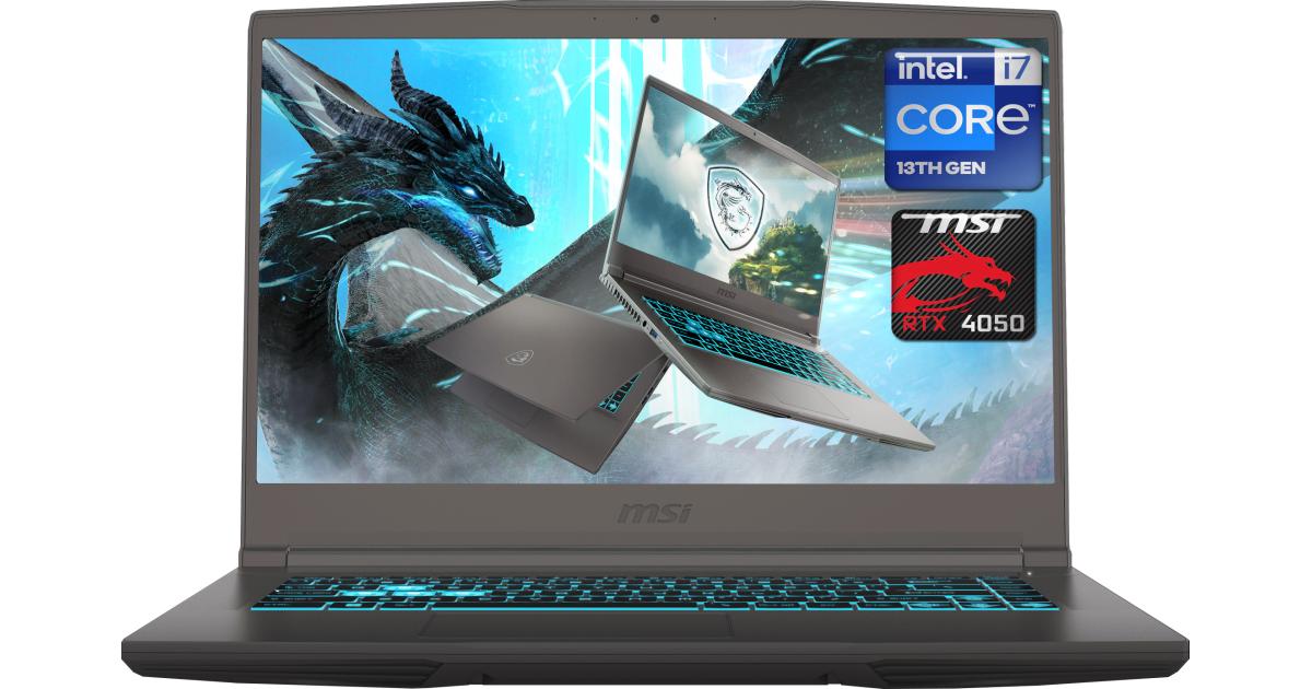 MSI Thin 15 B13VE Gaming (2023) الجيل الثالث عشر Intel Core i7 10-Cores مع شاشة Nvidia RTX 4050 6GB و144 هرتز - رمادي