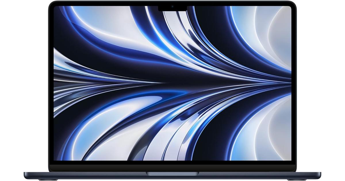 لابتوب آبل MacBook Air Apple 13 (2022) Apple M2 (256GB/16GB) 8‑Core CPU & 8‑Core GPU Retina True Tone , Midnight