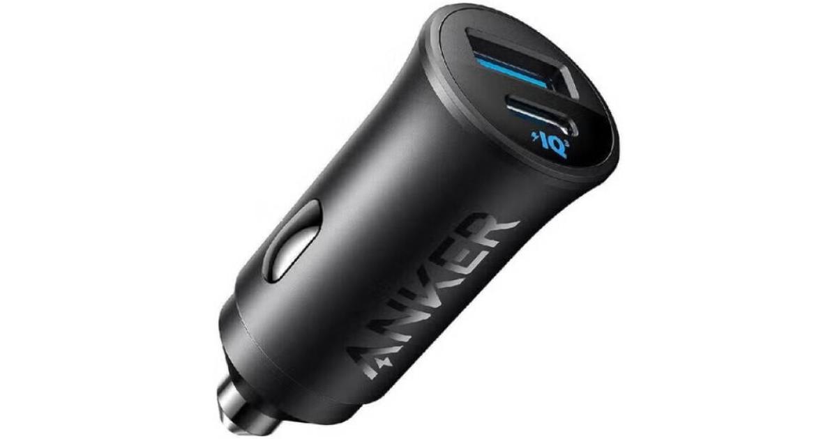 شاحن سيارة Anker USB-C , 30W 2-Port Type-C Car Adapter, iPhone with Power IQ 3.0, For Smartphones - Black