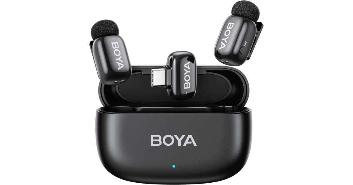 BOYA Mini-14 Wireless Lavalier Microphone for Android/Tablets/PC with USB C Plug,Noise Reduction,30H Battery Life with Charging Case,AI Voice Changer,Lapel Microphone Wireless for Video Recording Podcast Type-C