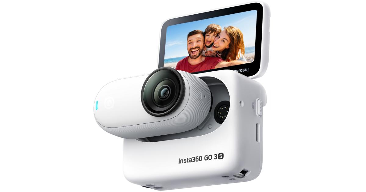 Insta360 GO 3S Standard Edition - 128 GB White 4K Tiny Portable Vlogging Camera, Hands-Free POVs, Mount Anywhere, Stabilization, 140 Min Battery Life, 10m Waterproof, Apple Find My, Pet POV - White