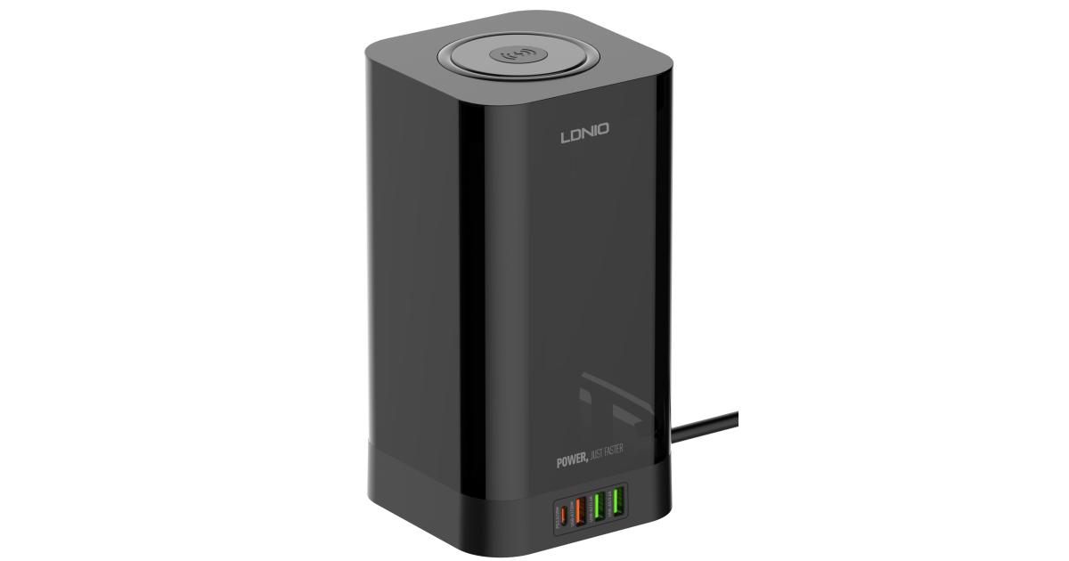 لابتوب آبل MacBook Pro LDNIO SEW4485 2500W European Power Strip with 4 EU Sockets + 4 USB + 15W Wireless Charger Supports PD QC3.0 PPS Fast Charging Desk Vertical Charging Station with Timer Switch for iPhone 16 15 14 Pro Max, iPad Pro and EU Plug