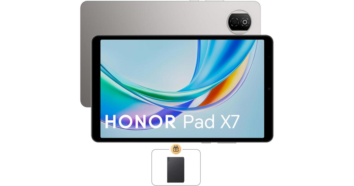 HONOR Pad X7 (2025) 8.7" Android LTE Tablet (128GB Storage / 4GB + 4GB Memory) w/ Metal Unibody & Eye Comfort Display & BIG Battery + Free HONOR Cover , Space Grey