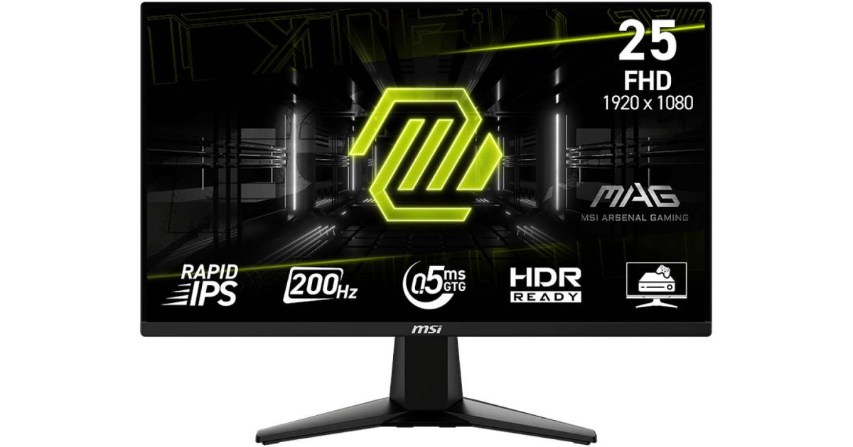 MSI MAG 255F E20 25" Rapid IPS Full HD 200Hz 0.5ms HDR Ready AI Vision AMD FreeSync™ Premium w/ 2x HDMI & DisplayPort Interface - Black
