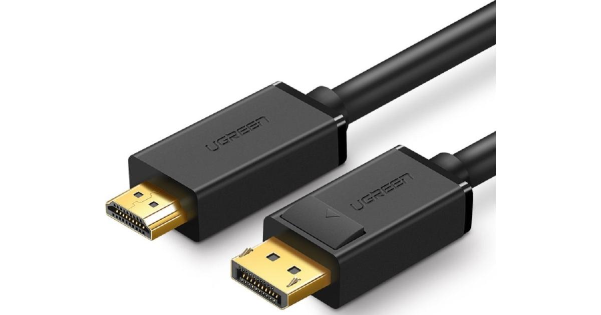 UGREEN 4K UHD DP to HDMI Cable, Audio Video Sync, Support 4K 3D Vision, Stable Single Transfer, 2.25Gbps Bandwidth, 1.5 Meter Length, Black
