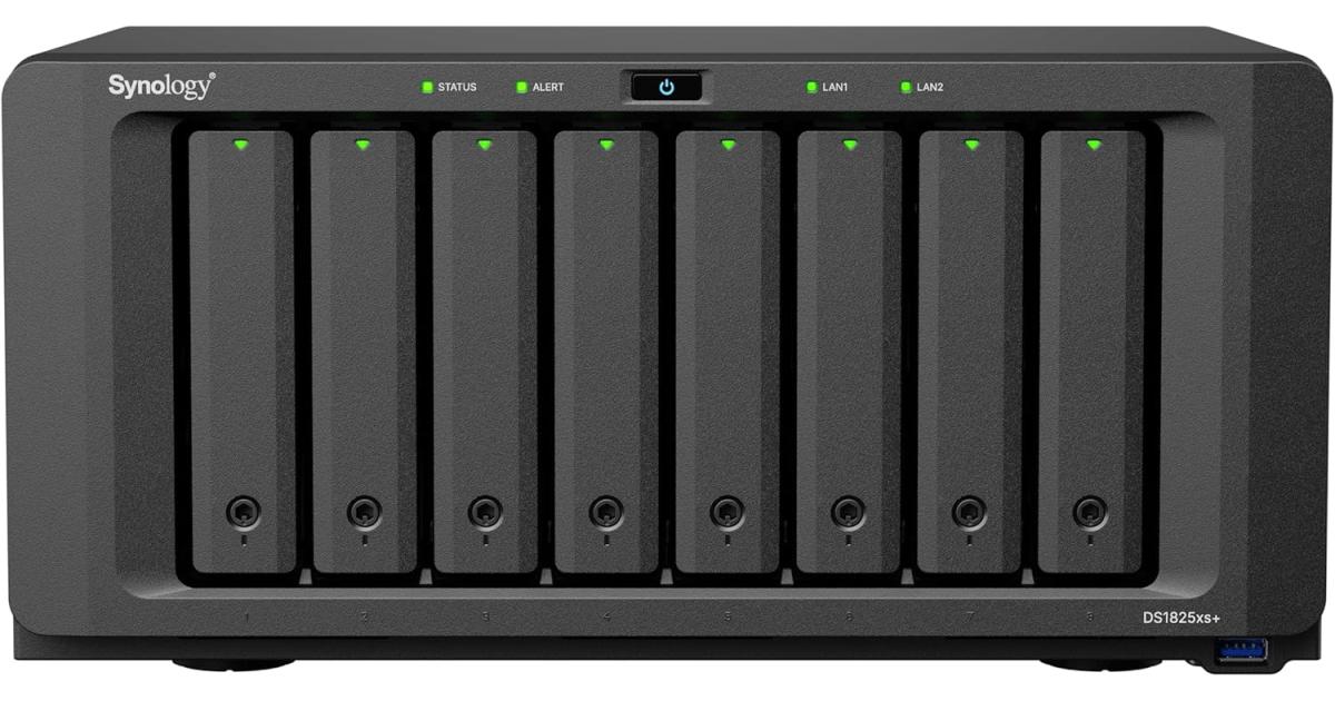 معالج Synology DiskStation DS1825+ 8-Bay Diskless NAS w/ AMD Ryzen V1500B 4-Core & 8GB DDR4 ECC RAM