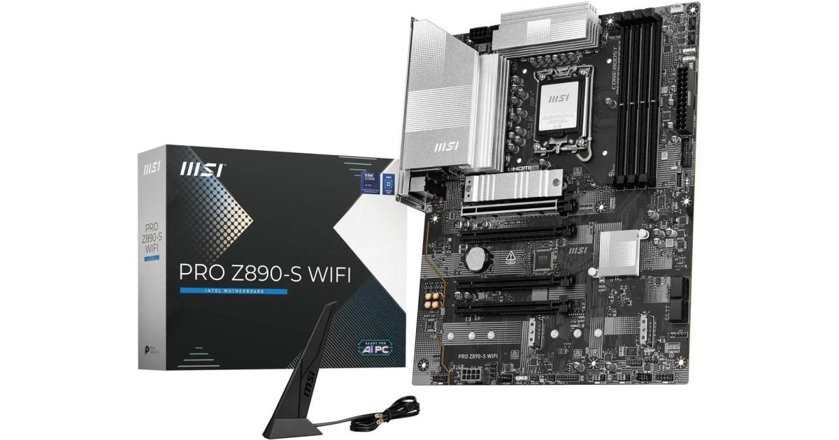 لوحة أم (Motherboard) MSI Pro Z890-S WiFi LGA 1851 ATX , Intel Z890 Chipset, 4x DDR5 UDIMM Slots, Up to 256GB Max Memory, 4x PCIe x16 Slots, 3x M.2 Slots, WiFi & BT Connectivity