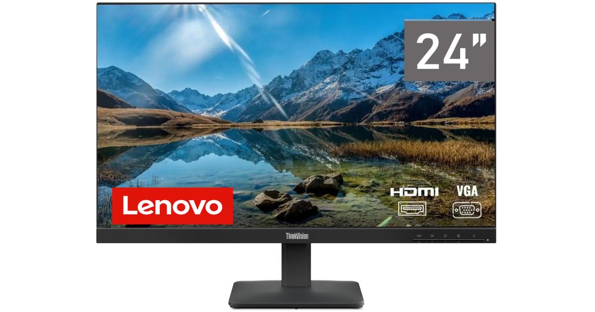 Lenovo ThinkVision S24-4e IPS 24" Full HD 99% sRGB 100Hz Eyesafe & Low Blue Light w/ VGA & HDMI Interface - Black