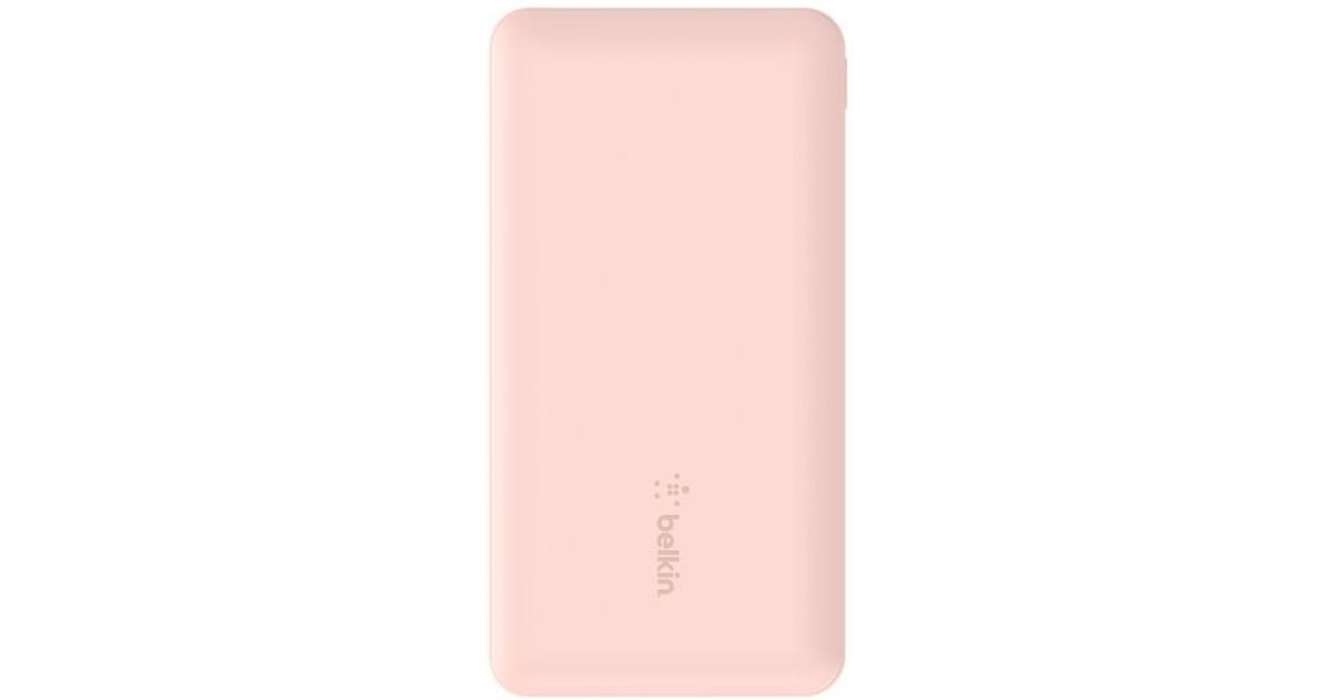 باور بنك (شاحن متنقل) Belkin BoostCharge, USB C 10000 mAh w/ 2xUSB-A Ports, 15W, iPhone 17, Air, Pro, Samsung Galaxy S25, iPad, Nintendo Switch 2, Google Pixel 10, etc. - Pink