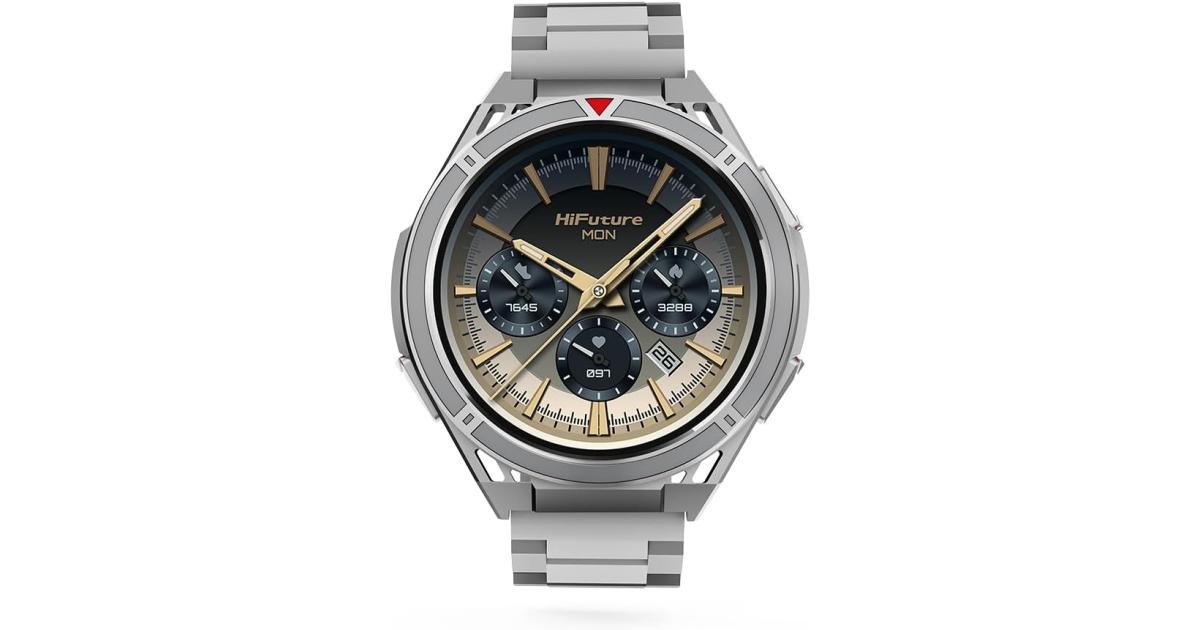 HiFuture ACTIVE Smartwatch with Dual Band GPS, 1.43" AMOLED Display, 7-Day Battery Life, Sleep & Heart Rate Health Tracking, IP68 Waterproof for Men & Women - Silver