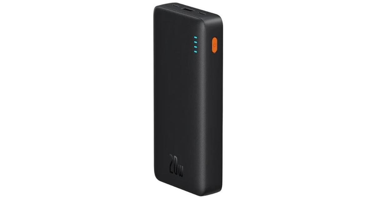 باور بنك (شاحن متنقل) Baseus Airpow Fast Charge 20000mAh 20W Cluster Black (With Simple Series Containing universal USB to Type-C 50cm Black）