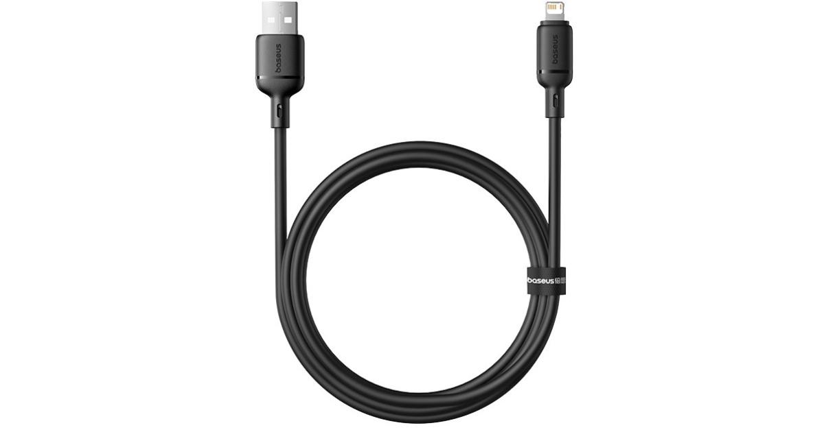 كابل شحن Baseus Silky Series Fast USB to Lightning 2.4A 1m - Black