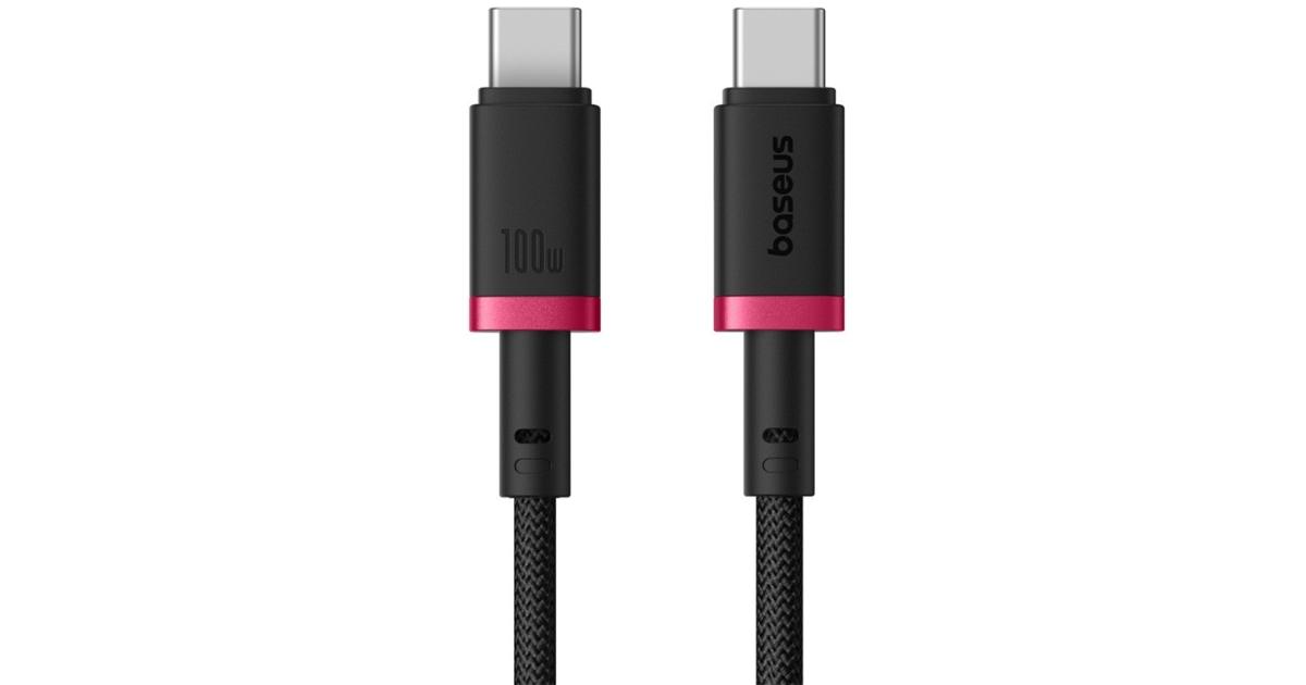 كابل شحن Baseus Dura Series Fast Type-C to Type-C 100W 1M - RedBlack