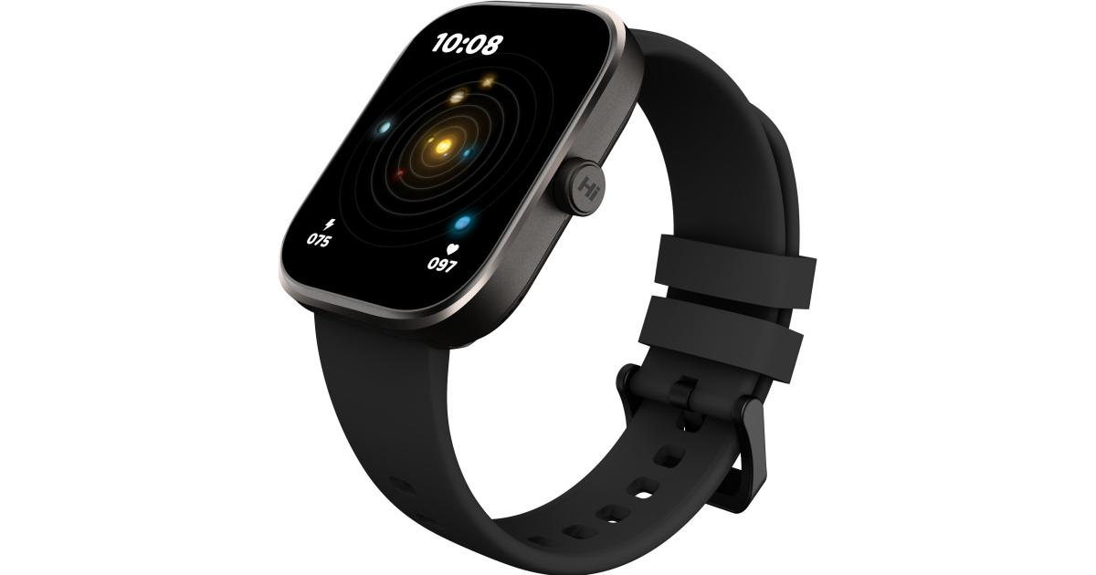معالج HiFuture LUME Pro Smartwatch 1.85-inch AMOLED Display, Dual-Core , 100+ Sports Modes, Built-in Wireless Calling, 24/7 Health Monitoring (Heart Rate, SpO2, Sleep), Ultra-Light Weight Sleek Design, Black