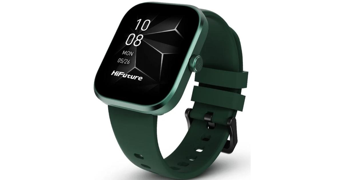معالج HiFuture LUME Pro Smartwatch 1.85-inch AMOLED Display, Dual-Core , 100+ Sports Modes, Built-in Wireless Calling, 24/7 Health Monitoring (Heart Rate, SpO2, Sleep), Ultra-Light Weight Sleek Design, Dark Green