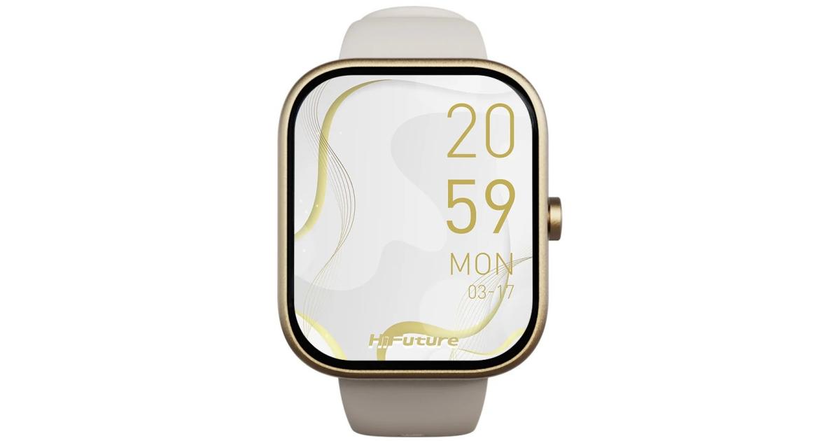 معالج HiFuture LUME Smartwatch 1.85" IPS Display, Dual-Core , 100+ Sports Modes, Built-in Wireless Calling, 24/7 Health Monitoring (Heart Rate, SpO2, Sleep), Ultra-Light Weight Sleek Design, Champagne Gold