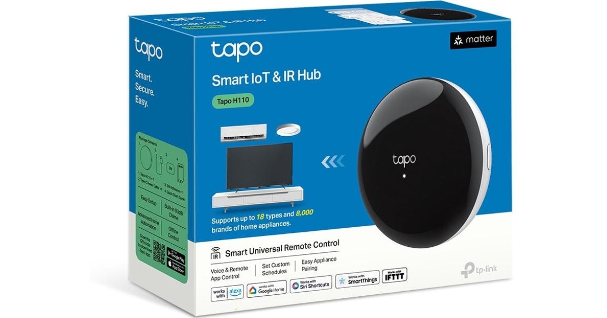 TP-Link Tapo H110 Smart Home, Infrared Smart Hub, Air Conditioner, TV, Remote Control, Chime Function, Sub-1GHz