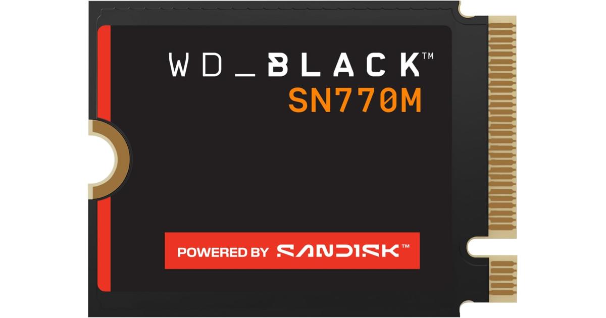 WD_BLACK 2TB SN770M M.2 2230 NVMe SSD for Handheld Gaming Devices and Compatible laptops. Speeds up to 5,150MB/s, TLC 3D NAND, Great for Asus ROG Ally, Steam Deck and Microsoft Surface