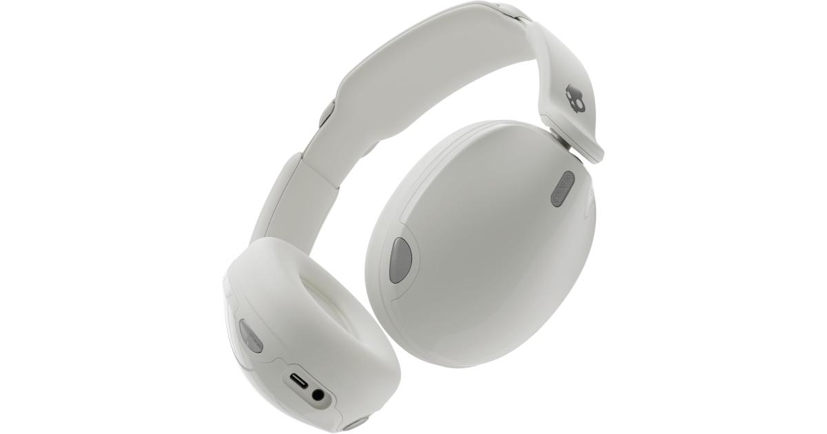 سماعات Skullcandy Hesh 540 ANC Wireless Over-Ear Bluetooth with THX Spatial Audio, Active Noise Cancelling, Personalized Sound, Up to 65 Hours Battery, Microphone for iPhone Android - Bone