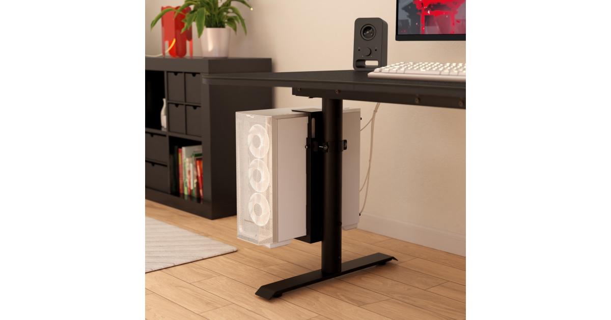 Arozzi Arena PC Mount Space-Saving Adjustable Height & Width Heavy-Duty Steel 360° Mounting Support up to 30KG , Black