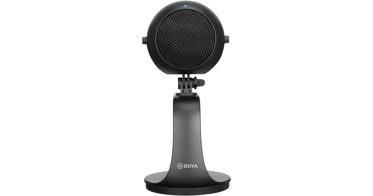 Boya BY-PM300 USB Microphone Condenser Microphone with Monitoring for Podcasts, Studios, Streaming, Radio, YouTube, Plug 'n Play on PC and Mac - Black