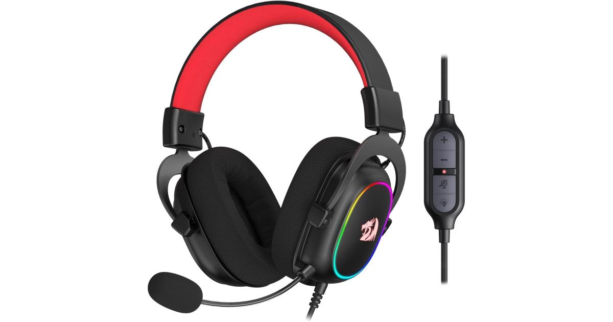 Redragon H510 Zeus-X RGB 7.1 Surround Sound 53MM Drivers Memory Foam Ear Pads w/Durable Fabric Cover - Black