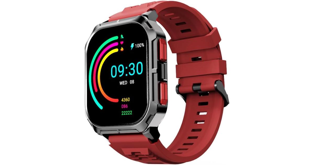 HiFuture ULTRA 3 Bluetooth Calling Smart Watch, 2.0-inch IPS Display, IP68 Waterproof, 24/7 True heart rate & Blood oxygen sensor (the fifth generation), Up to 7 days daily use, 100+ Sports Mode - Red