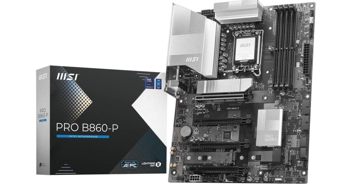 لوحة أم (Motherboard) MSI PRO B860-P DDR5 LGA 1851 Intel B860 SATA 6Gb/s DDR5 PCI-E x16 slot 3x M.2 Thunderbolt4 5Gbps LAN
