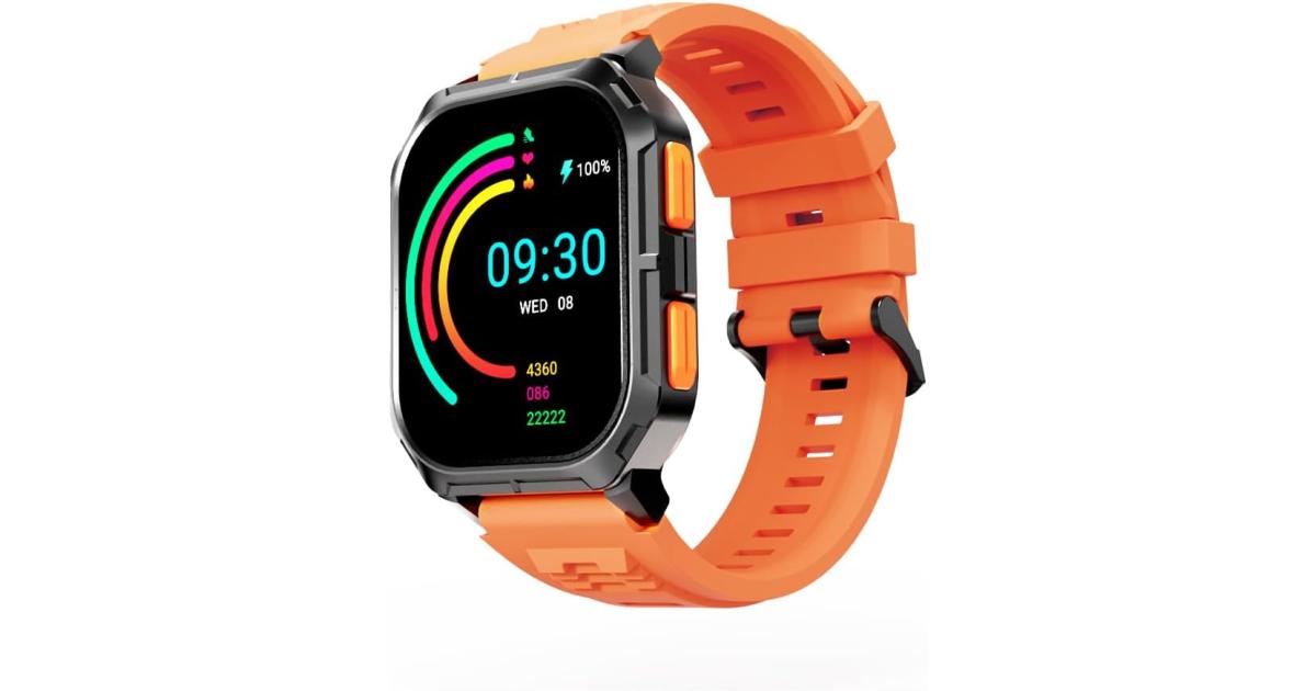 HiFuture ULTRA 3 Bluetooth Calling Smart Watch, 2.0-inch IPS Display, IP68 Waterproof, 24/7 True heart rate & Blood oxygen sensor (the fifth generation), Up to 7 days daily use, 100+ Sports Mode - Orange