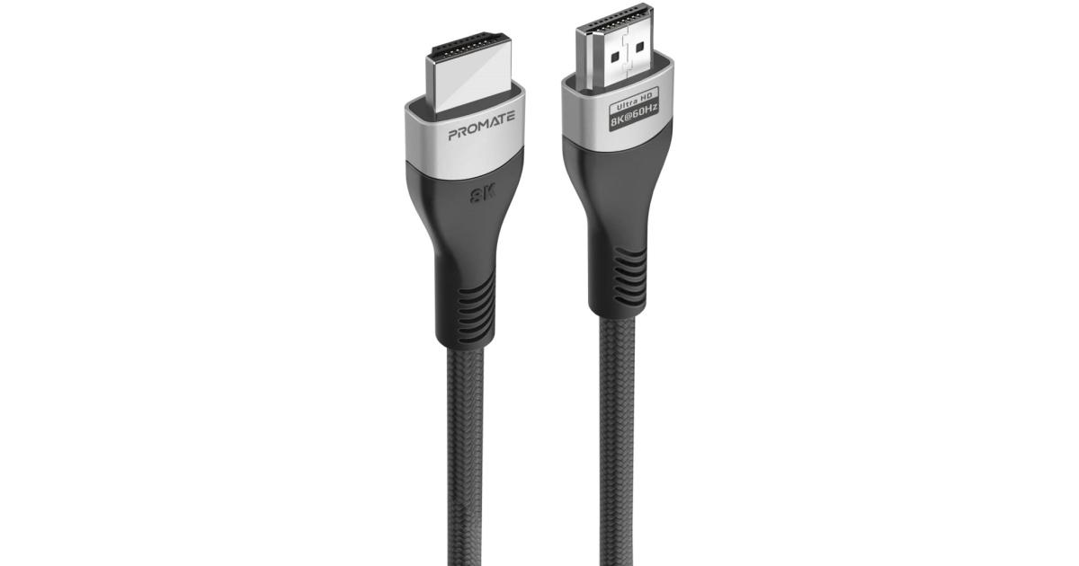 Promate PrimeLink8K-300 HDMI 2.1 Cable, 3m HDMI to HDMI Slim Cable with 48Gbps Bandwidth, 8K@60Hz Resolution, UHD Dynamic HDR eARC Wire for MacBook Pro, PS5, TV, Xbox, Roku, UHD TV, Blu-ray Projector