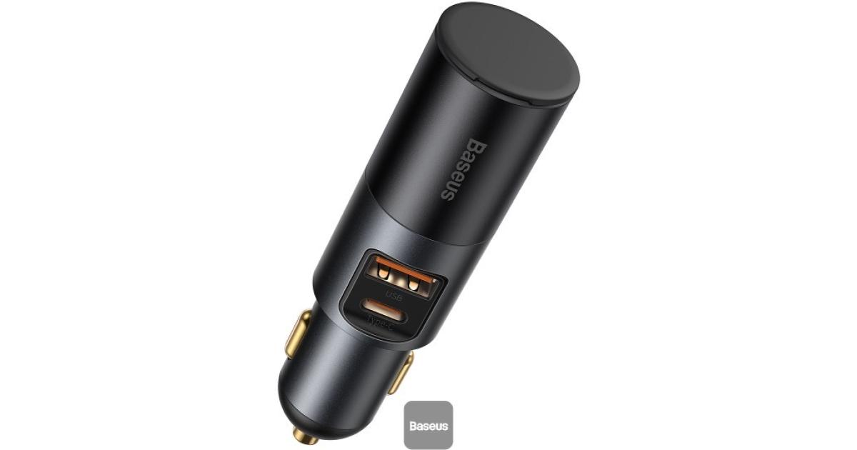 شاحن سيارة Baseus Share Together Fast Charge with Cigarette Lighter Expansion Port U+C 120W - Black