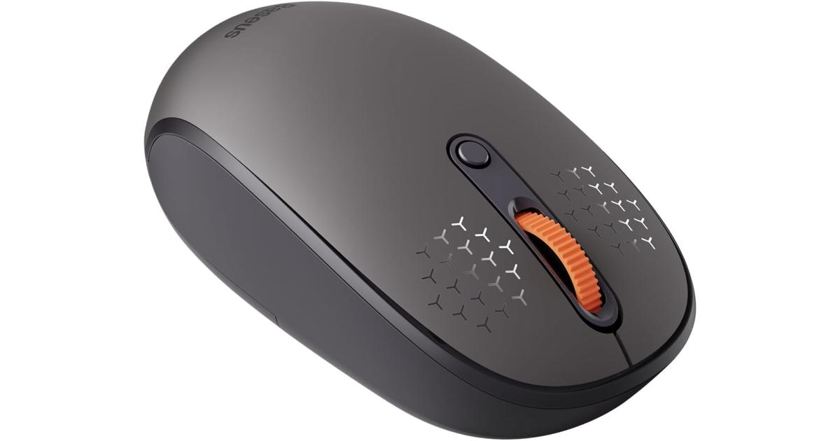 ماوس لاسلكي Baseus F01B Tri-Mode | Lightweight, Silent Buttons DPI-800/1000/1600 - Gray