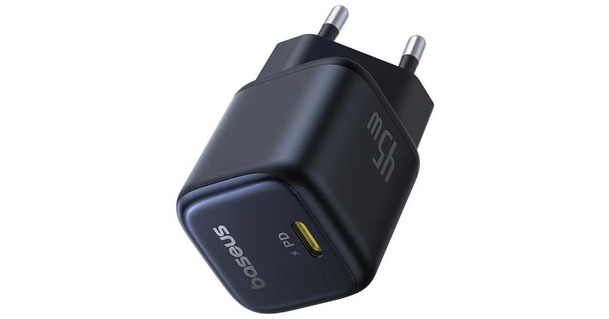 شاحن Baseus PicoGo GaN Fast 1C 45W EU Cosmic USB-C Port PD3.0, PPS, QC3.0, FCP, SCP, AFC - Black