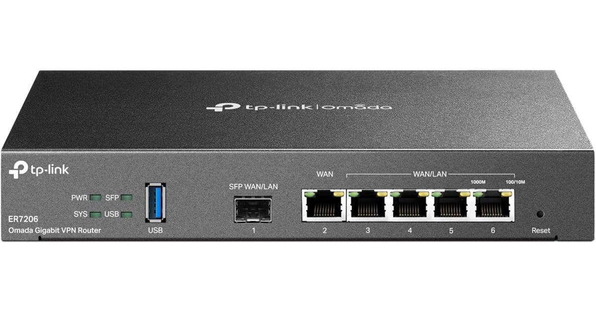 راوتر TP-Link ER7206 Multi-WAN Professional Wired Gigabit VPN Increased Network Capacity SPI Firewall Omada SDN Integrated Load Balance Lightning Protection