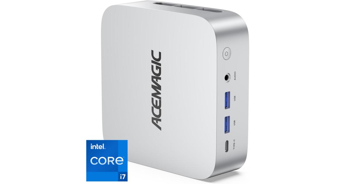 كمبيوتر صغير (Mini PC) ACEMAGIC A3A Barebone Intel 13Gen Core i7 13700H 14-Cores High-Performance Processor For Home & Business Support Triple 4K Display Support , Silver