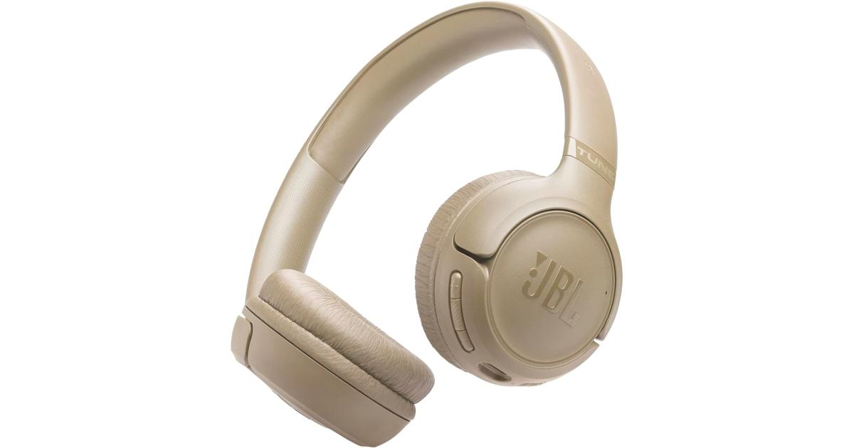 سماعات JBL Tune 530 BT Wireless On-Ear with JBL Pure Bass Sound, Bluetooth 6.0, Foldable Design and 76-Hour Battery Life, Google Fast Pair/Microsoft Swift Pair, Beige