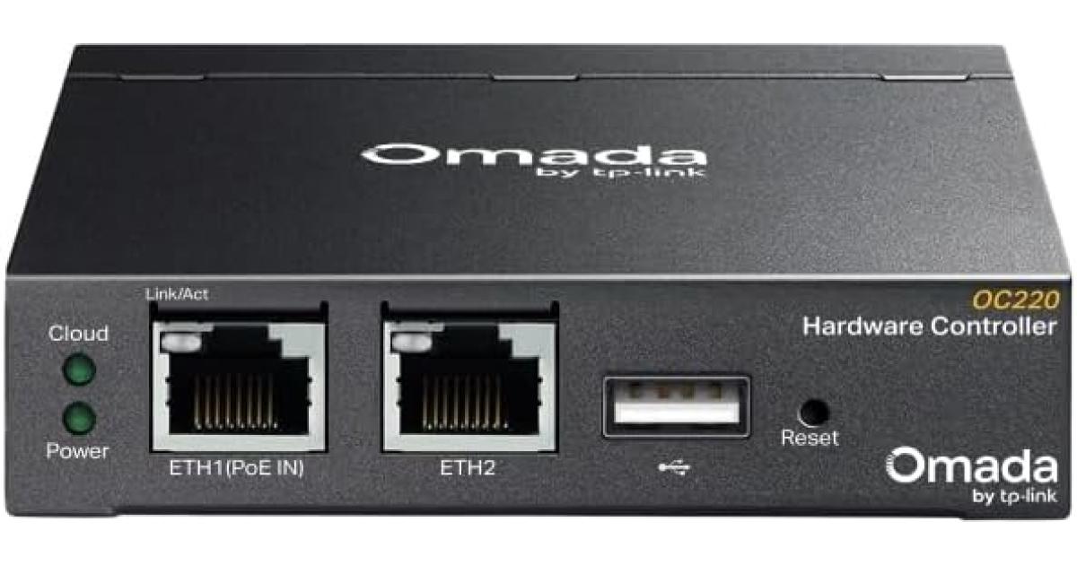 Tp-Link OC220 Omada Hardware Controller, Up to 100 Omada Access Points, Manage up to 130 Devices, Flexible 802.3af PoE, 10 Omada gateways, 2 DeltaStream GPON OLTs, Black