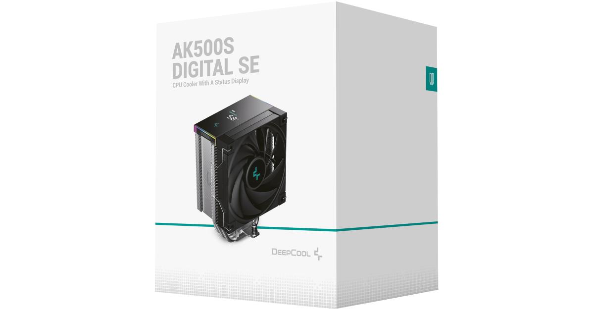 معالج DeepCool AK500s Digital SE Cooler 240w TDP Giant Heatsink 90mm Thickness 5 Copper Heat Pipes BBH 120mm PWM Fan w/Status Display Screen For AMD & Intel