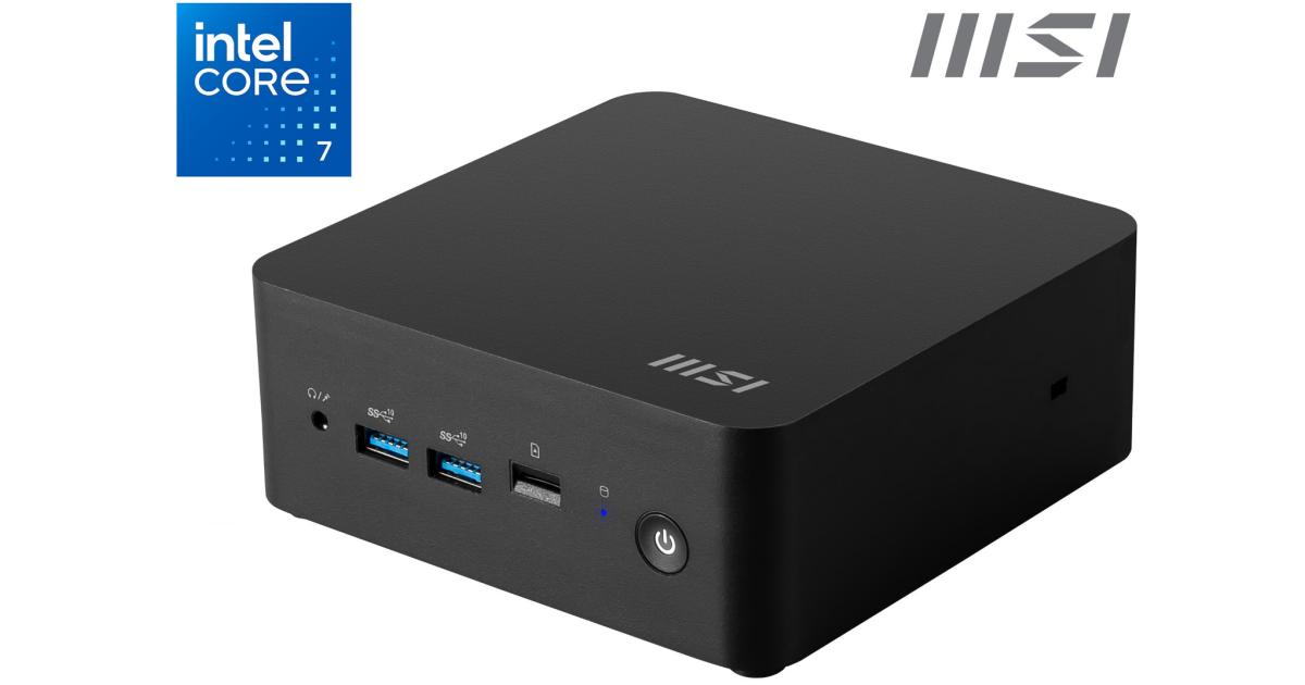 كمبيوتر صغير (Mini PC) MSI Cubi NUC 1M (2024) Barebone 0.8L Intel Core 7 150U 10-Cores For Home & Business w/ Supporting up to 4 Displays & DDR5 Memory