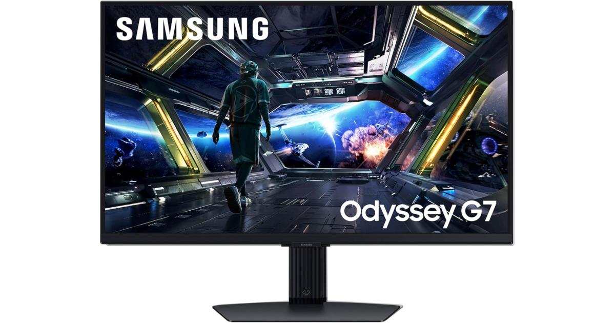 SAMSUNG 27” Odyssey G7 SMART G70D Series UHD 4K IPS 144Hz 1ms HDR10 HDMI 2.1 G-Sync & FreeSync w/ Ajdustable Stand & Speakers