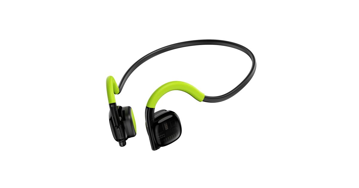 سماعة رأس WIWU Marathon Pro Wireless Air Conduction Waterproof Sport , 6 hours Long Battery Life, Bluetooth 5.3, Ultra-light materials and skin-friendly - Green