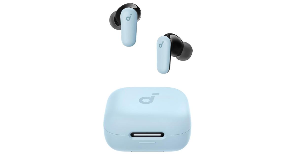 Anker Soundcore R50i NC Earbuds, Strong and Smart Noise Cancelling, Powerful Bass, 45H Playtime, 2-in-1 Case and Phone Stand, IP54, Wireless Earbuds, Bluetooth 5.4 - Blue