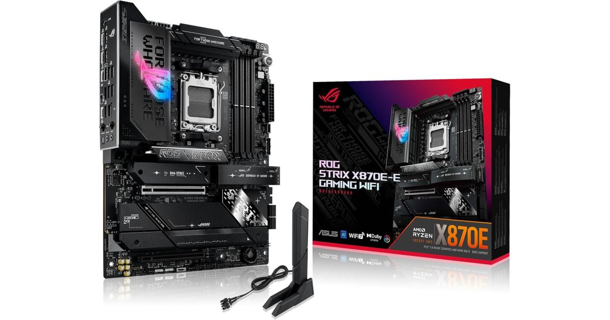 ASUS ROG STRIX X870E-E GAMING WIFI 7 DDR5 AMD AM5 Processors AI Intelligence, Up To 256GB RAM EXPO, AI Overclocking, 2xUSB4 Ports, Gen 5 PCIe