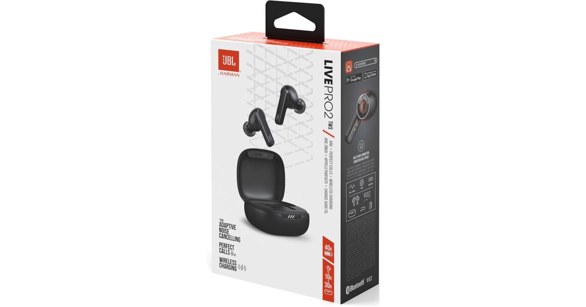 سماعات JBL Live Pro 2 TWS In-Ear , Sound Back in with Smart Ambient, True Adaptive Active Noise Cancellation, Up to 10H Battery Life, Touch Controls, IPX5, Black