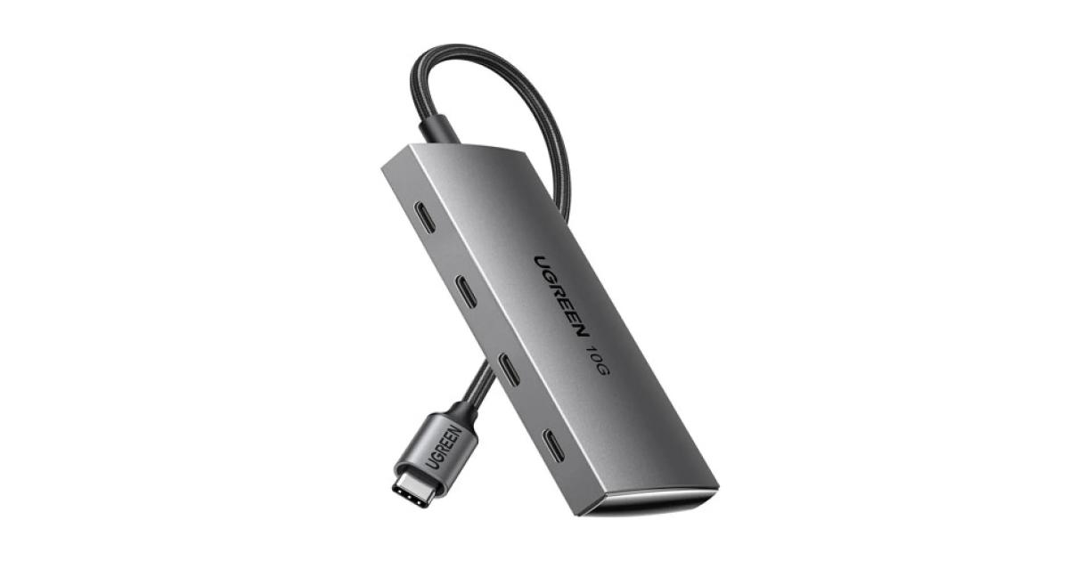 UGREEN 15651 USB C Hub 10Gbps, 4 Ports USB-C 3.2 HUB, High Speed USB-C Multiport Splitter for MacBook Pro, iMac, iPad Pro, iPhone 15/15 Pro, Galaxy S23, and More