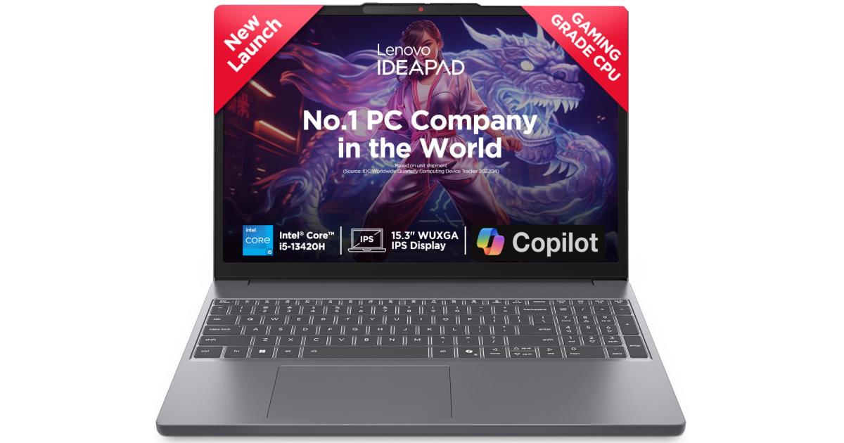 معالج Lenovo NEW IdeaPad Slim 3 (2025) 13th Gen Intel Core i5 13420H 8-Cores High-Performance w/ DDR5 Memory & IPS Full HD Display - Luna Grey