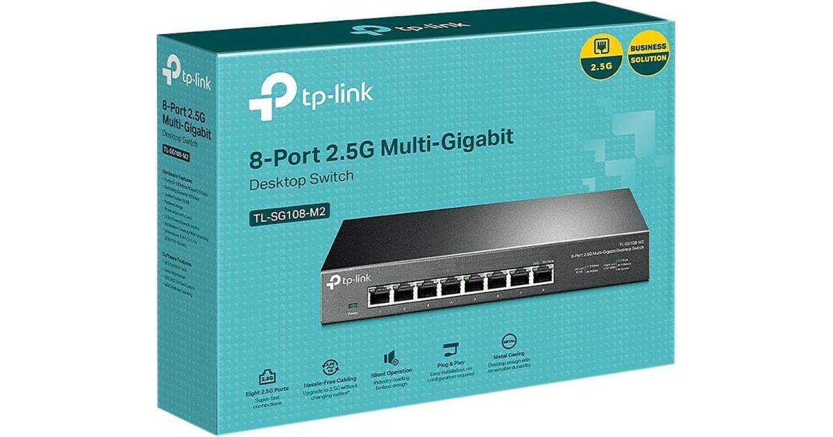 TP-Link TL-SG108-M2 - 8 Port Multi-Gigabit Unmanaged Network Switch, Ethernet Splitter, 2.5G Bandwidth, Plug & Play Desktop/Wall-Mount Fanless Metal Design