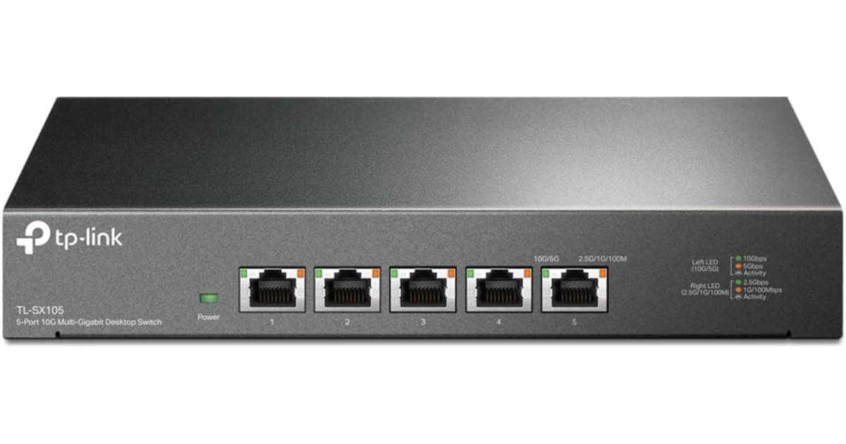 TP-Link TL-SX105 | 5 Port 10G/Multi-Gig Unmanaged Ethernet Switch | Desktop/Wall-Mount | Plug & Play | Fanless | Sturdy Metal Casing | Speed Auto-Negotiation