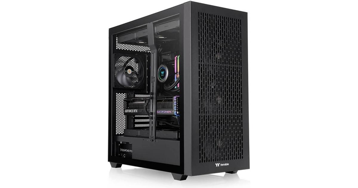 كيس كمبيوتر Thermaltake AX500 Full Tower , 4x 140mm CT140 Pre-Installed Fans, Up to 420mm Radiator & 14x Fan Support, Dust Filters, Steel & Tempered Glass Panels, SPCC Material, Black